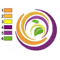 Leaf Logo Embroidery Design 02